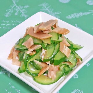 きゅうりと叉焼のごま油あえ★減塩・低カリウム志向